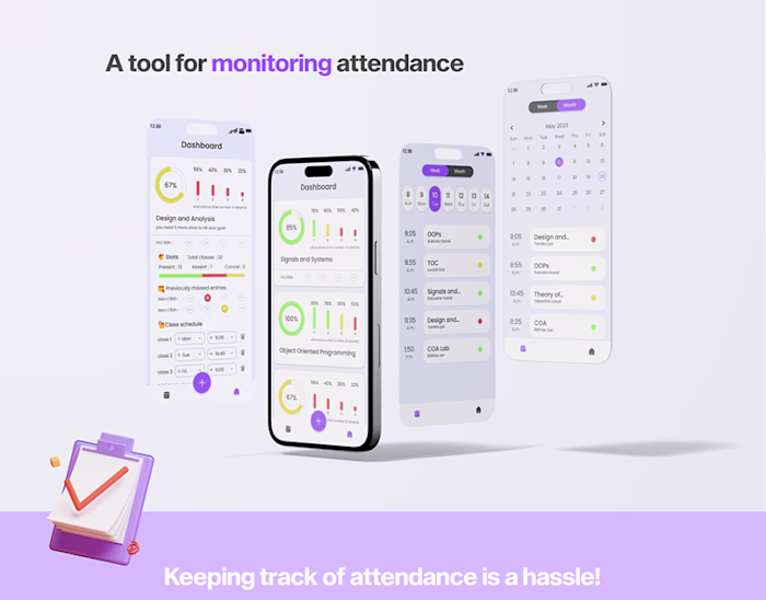 Attendance tracking app UI Design :: Behance