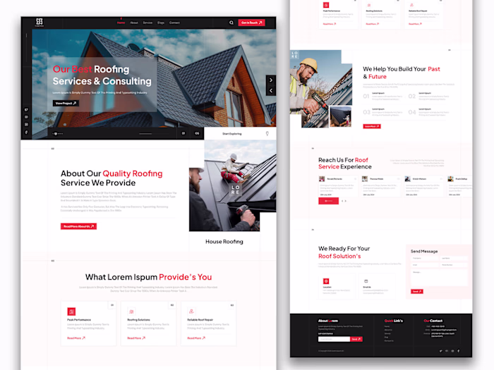 Roofing Service Landing Page Website Design