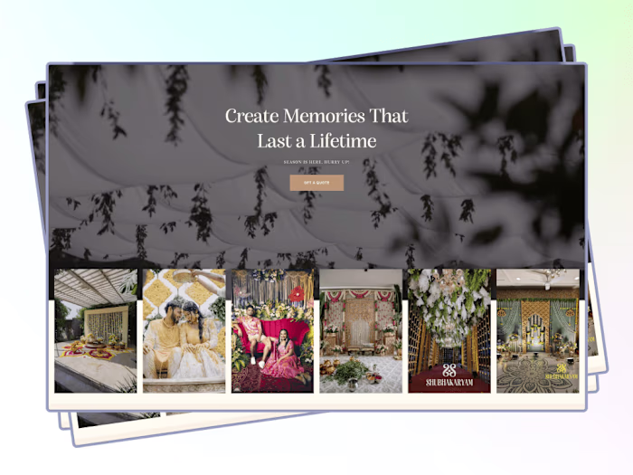Luxury Wedding & Event Management Company Website