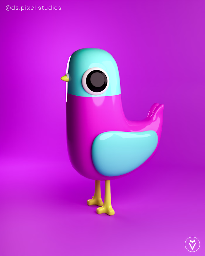 3D Mockup - Toy Bird