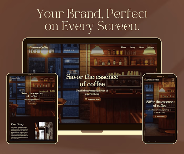 Aroma Coffee: A Seamless & Animated Booking Website