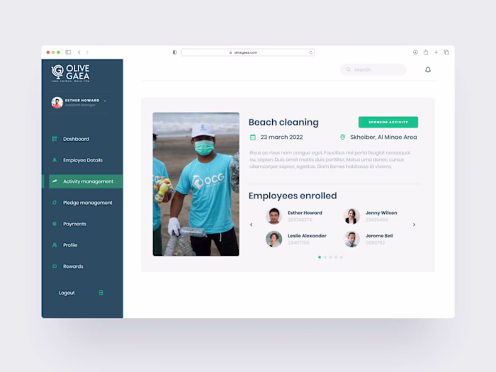 Olive Gaea Dashboard Case Study