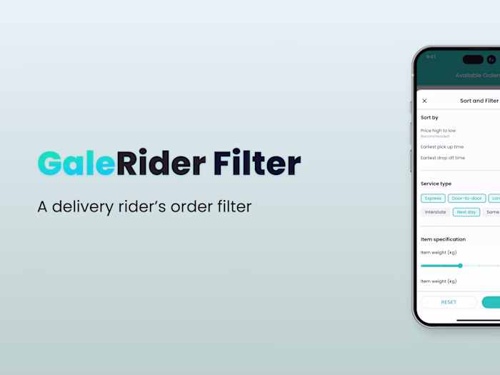 Delivery Rider Filter
