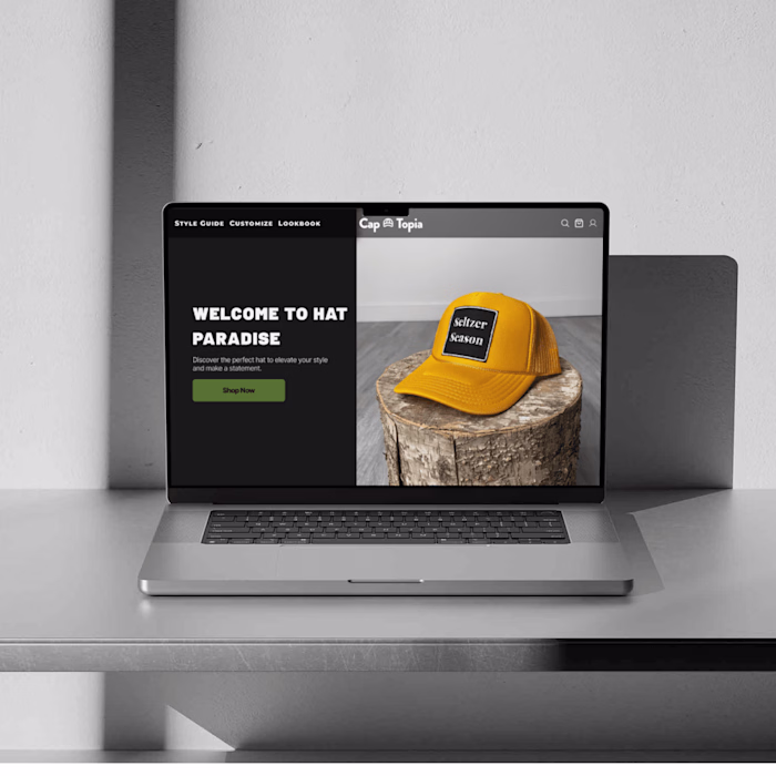 Cap Topia: Landing page Design.