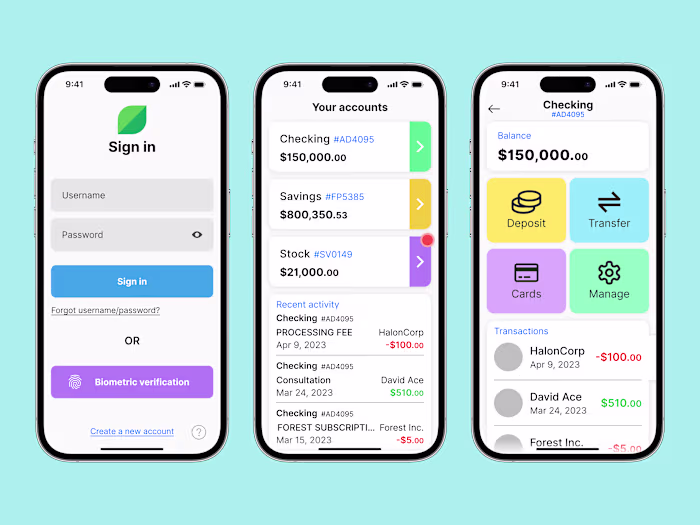 Banking App Mobile Interface