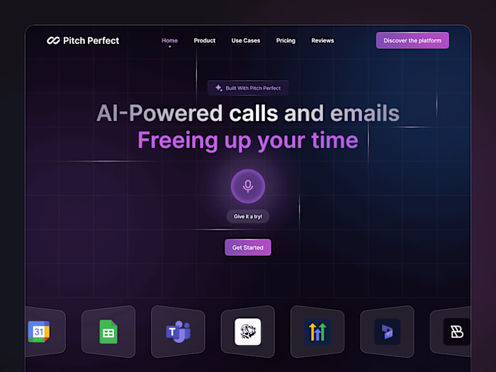 Pitch Perfect – AI-Powered Platform Landing Page