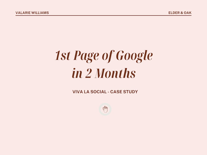 1st Page Google Ranking in 2 Months