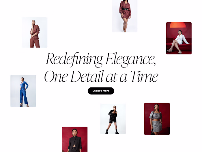 Landing page design for a Fashion company
