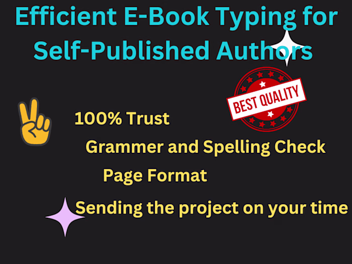 Efficient E-Book Typing for Self-Published Authors