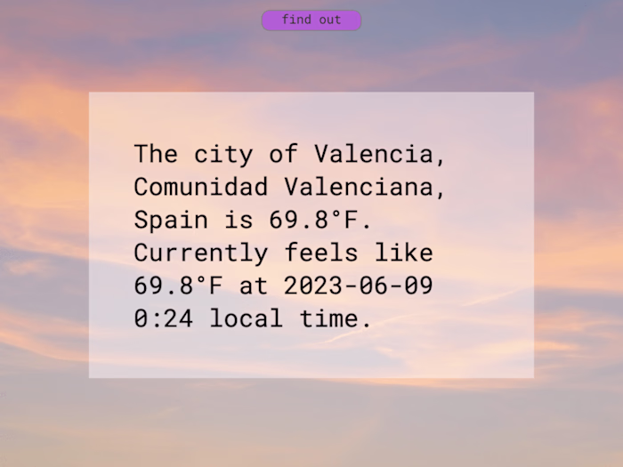 What’s the weather in your city?