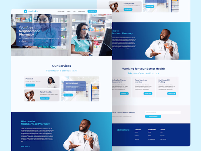 HealthRx - Pharmacy Landing Page Web Design