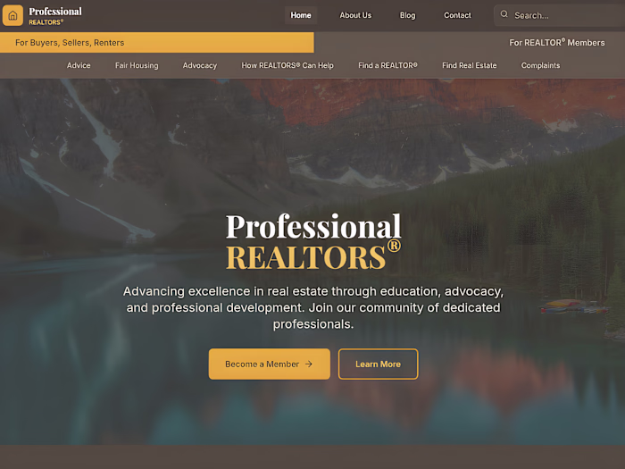 Professional Realtor Association Refresh: Test Drive in Bolt.new