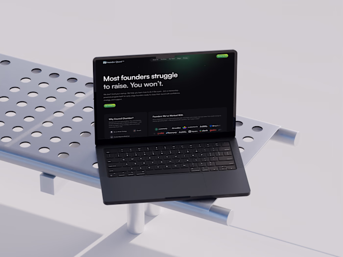 Landing Page Design for Founder Quest's Council Chamber