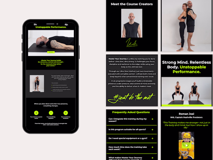 Kajabi Sales Page Development for Athlete Membership