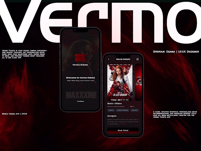 Innovative UI Overhaul for Cinema Ticket Booking App – Vermo