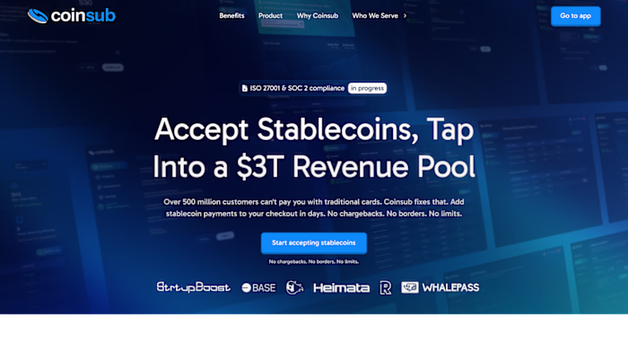 Coinsub IO | Funded crypto payment processing startup