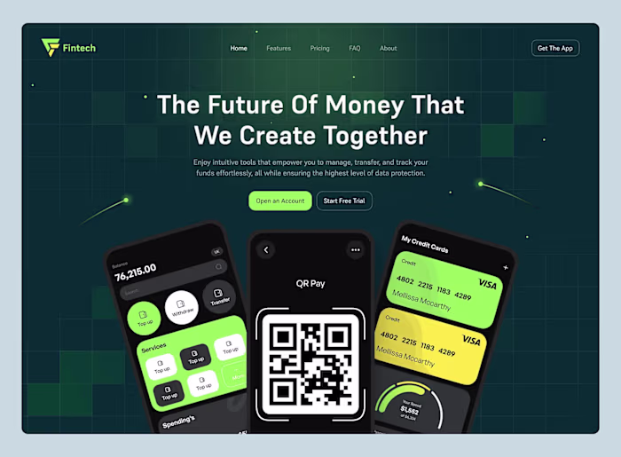 Fintech Landing Page UI