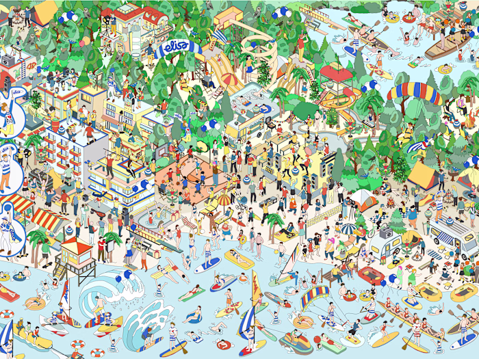 
Illustration (Where's Waldo Style) for Elisa - Summer Loyalty 