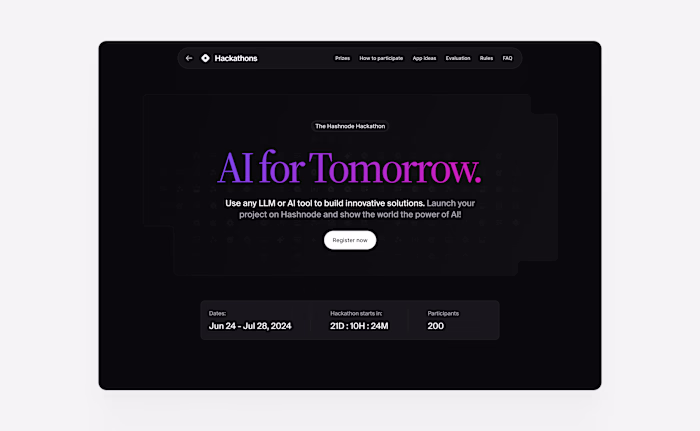 Hackathon Event landing page
