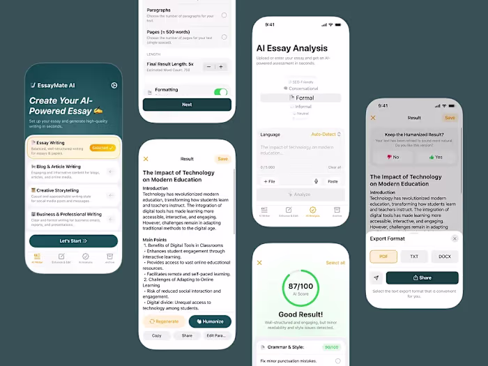 AI Essay Writer App Interface