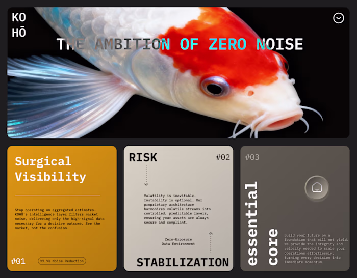 18 / 30: Finalizing the KOHŌ FinTech Hero. The visual challe...