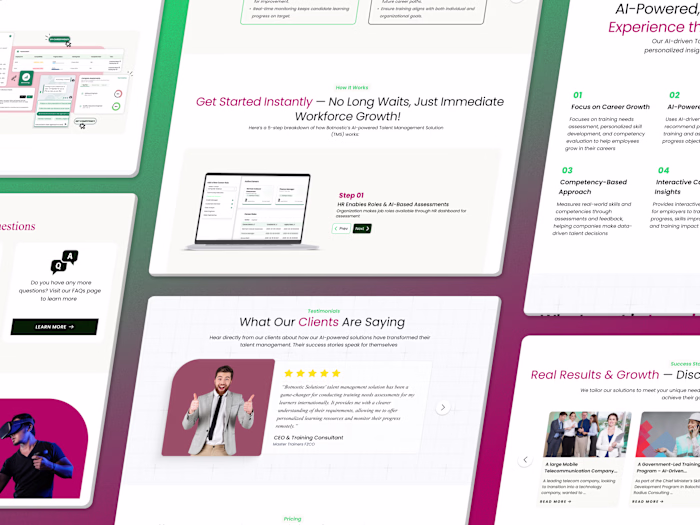 AI SaaS Talent Management Landing Page Design