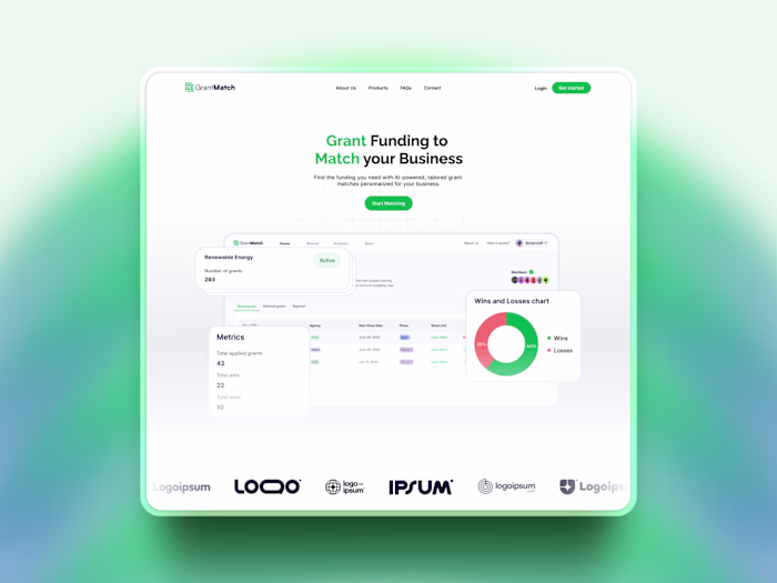 Grant Match - SaaS Landing Page