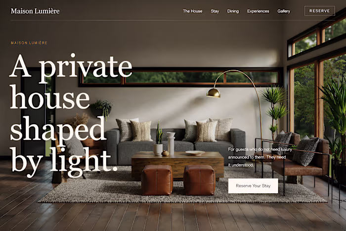 Luxury Hospitality Website — Maison Lumière