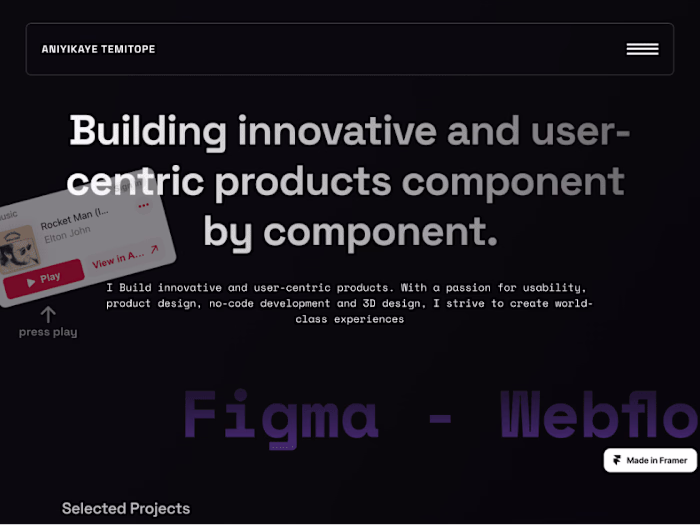 Tope Framer Portfolio design