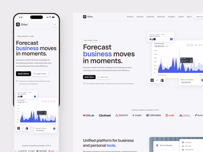 Orion Finance Responsive Landing Page