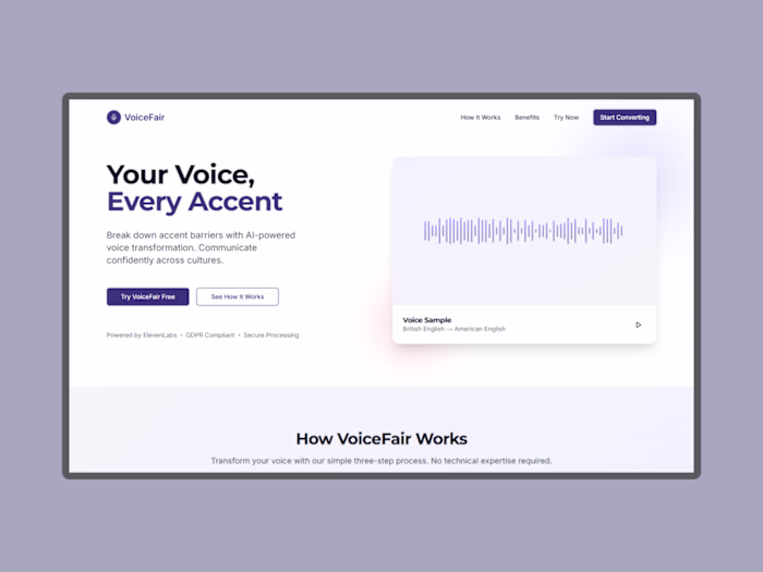 VoiceFair – Voice Transformation App (🏆Hackathon Winner)