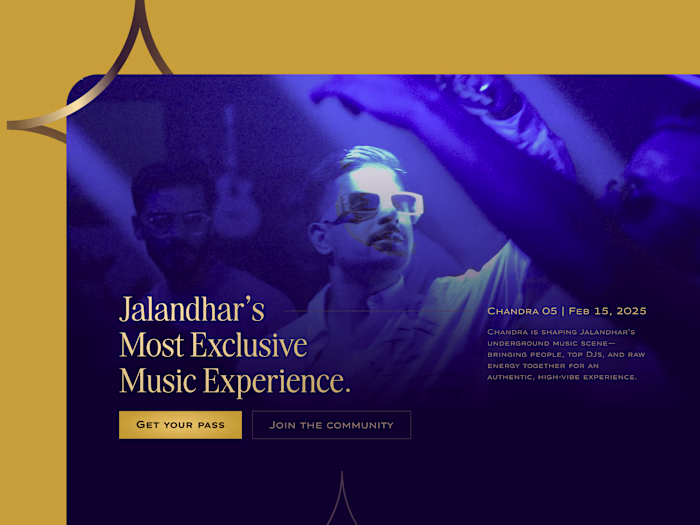 Chandra05 (Music event) Landing page Framer Development 