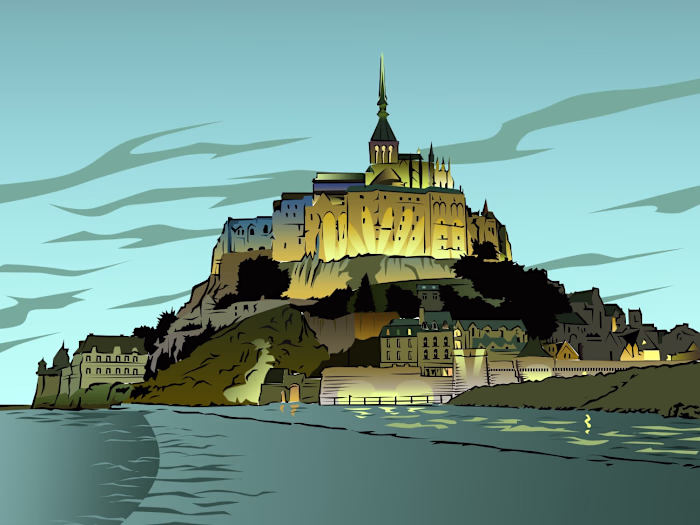 Mont Saint-Michel travel poster
