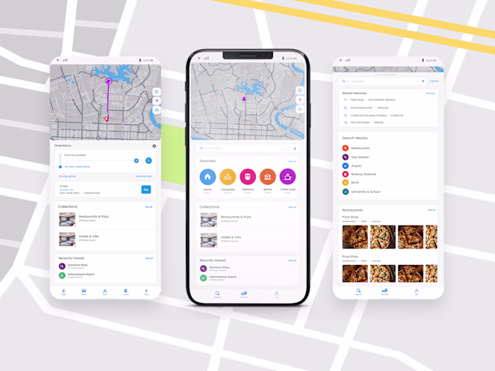 Location Search Mobile App Design UI UX