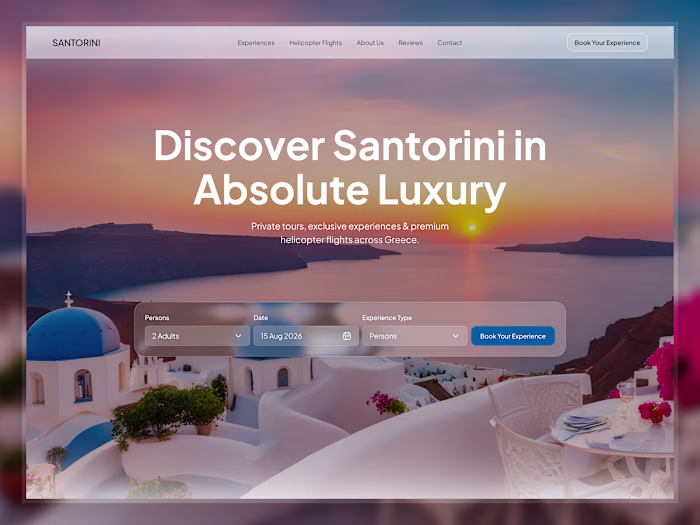 Design a Luxury Travel Website for Exclusive Santorini Tours