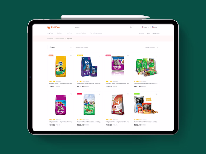 E-commerce Pet Food Website