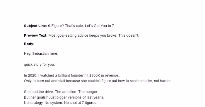 The Email That Breaks the 6-Figure Ceiling.