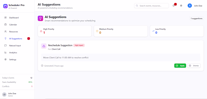 Scheduler Pro - AI-Powered Team Scheduling Application
