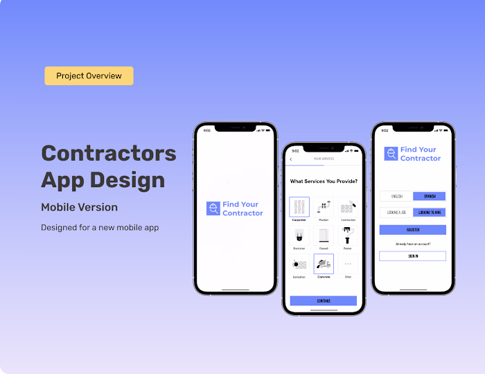 Contractors Mobile App Design