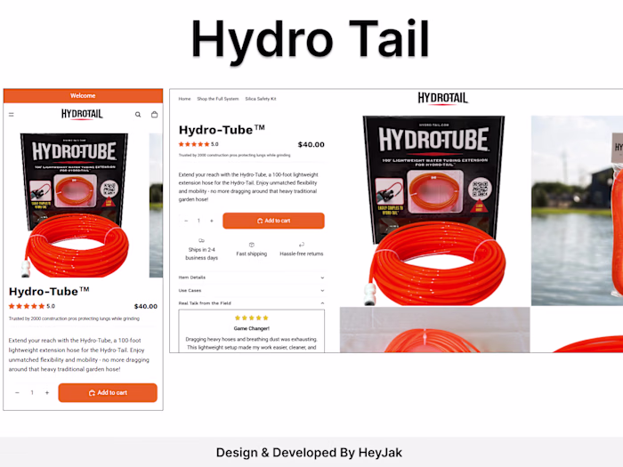 Shopify website development - Hydrotail