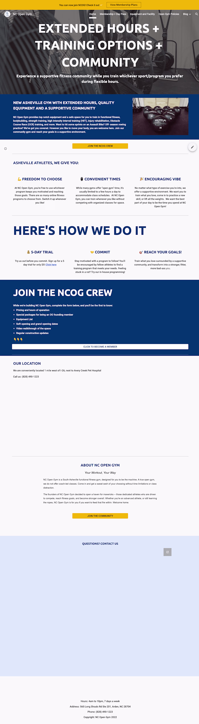 Local Gym Website Redesign: Brand and Marketing Strategy Design