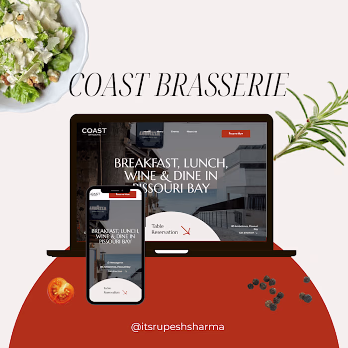 E-Commerce Website Design & Development -CoastBrasserie . 🍝✨