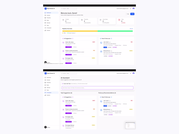 AI-Powered Real Estate CRM — Multi-Tenant SaaS