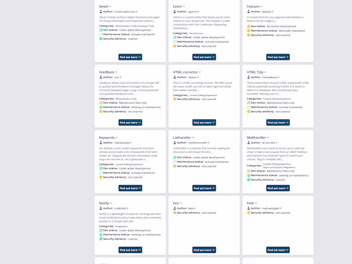 Easy search for Drupal modules