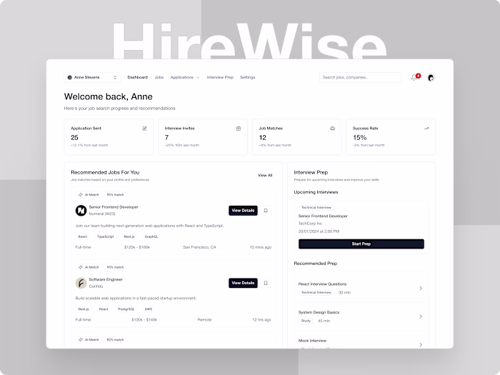HireWise: UX/UI Design for AI Job Search Assistant