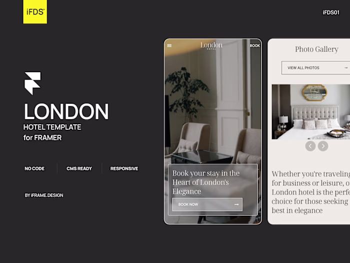 LONDON HOTEL WEBSITE TEMPLATE for FRAMER