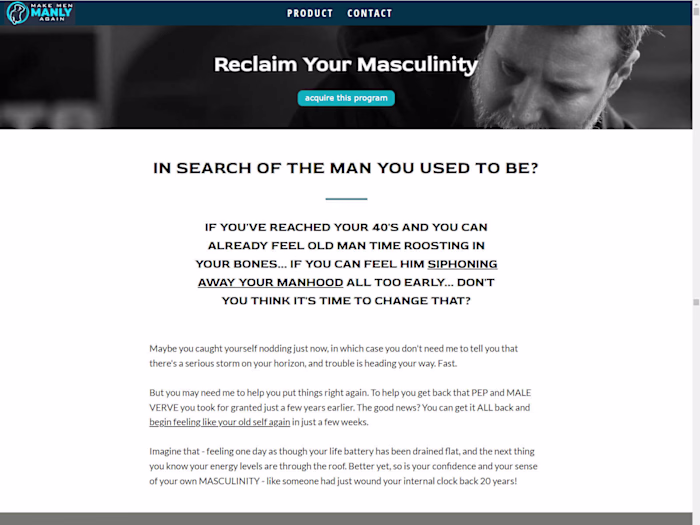 Sales Page For Male Health Product