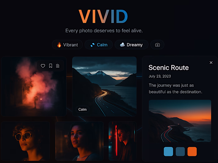 VIVID – The Dynamic Photo Experience Library A cinematic pho...