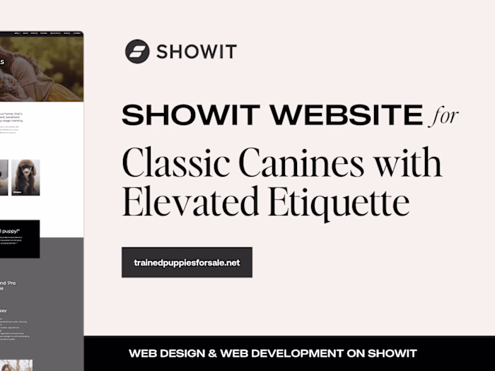 Grayscale Showit Website Design | Classic Canines