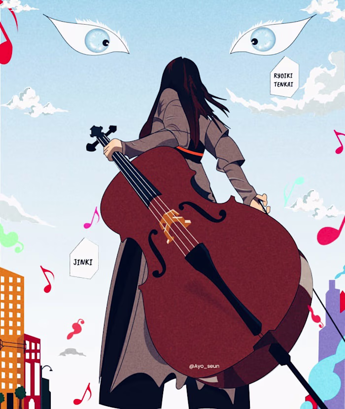 Flat vector illustration with graphic/anime-inspired